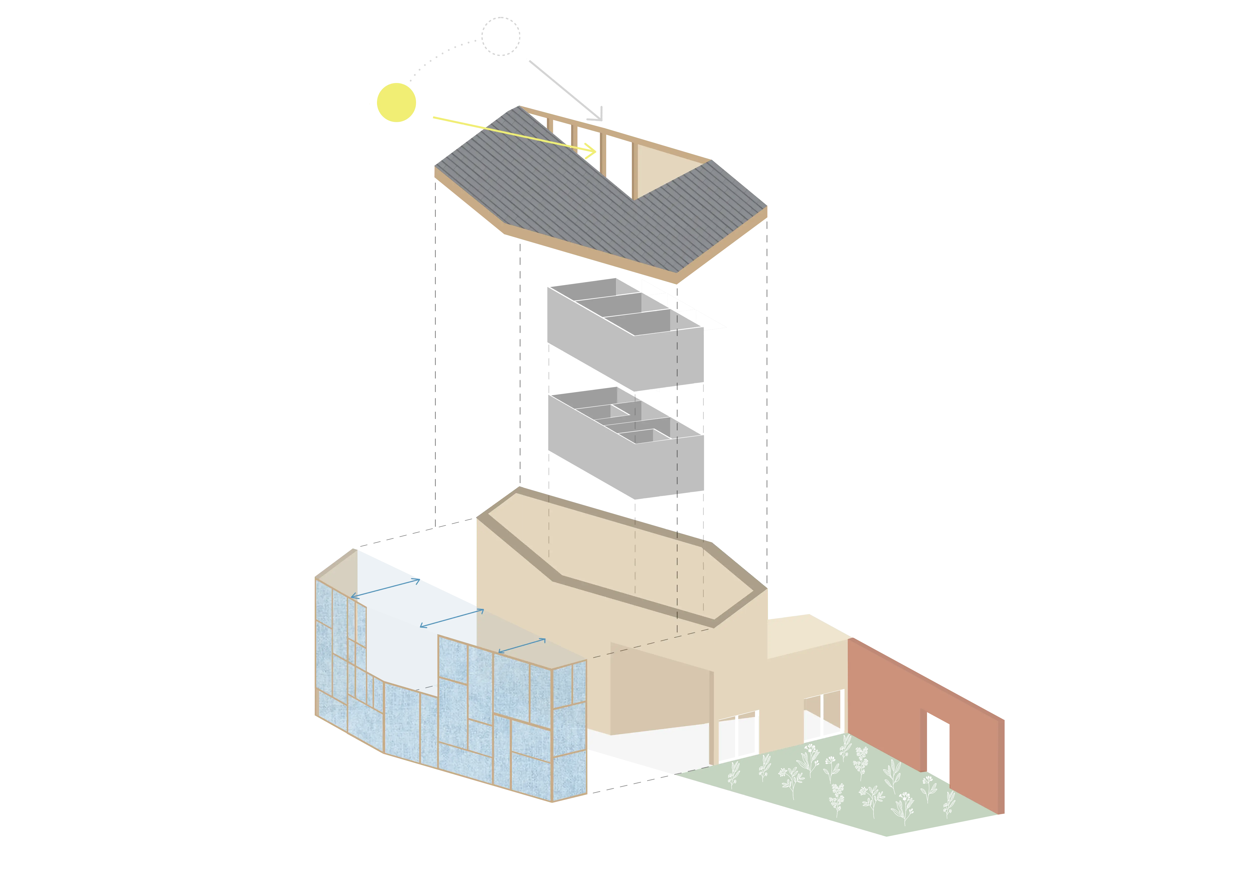 Conceptaxonometrie atelierwoning