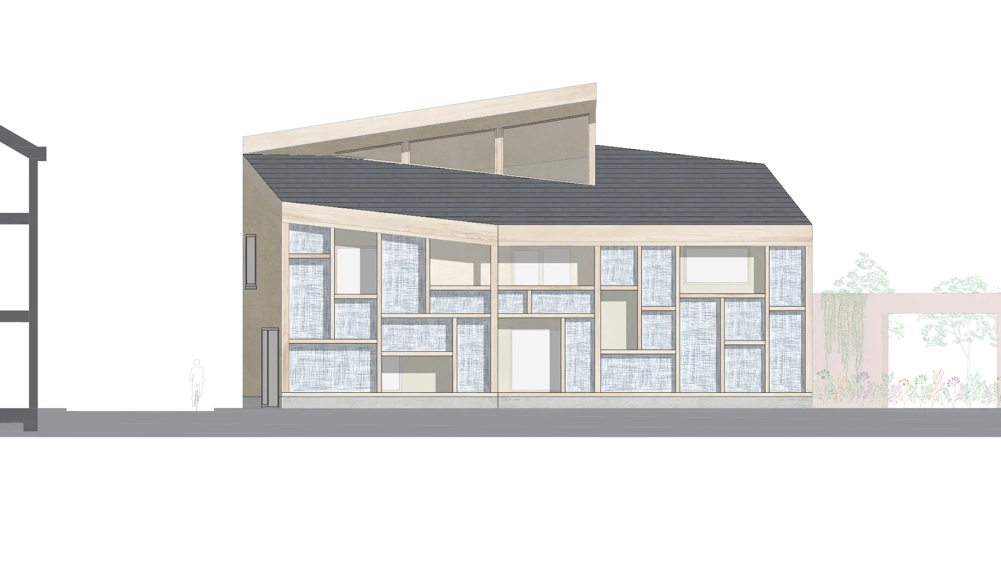 Geveltekening atelierwoning