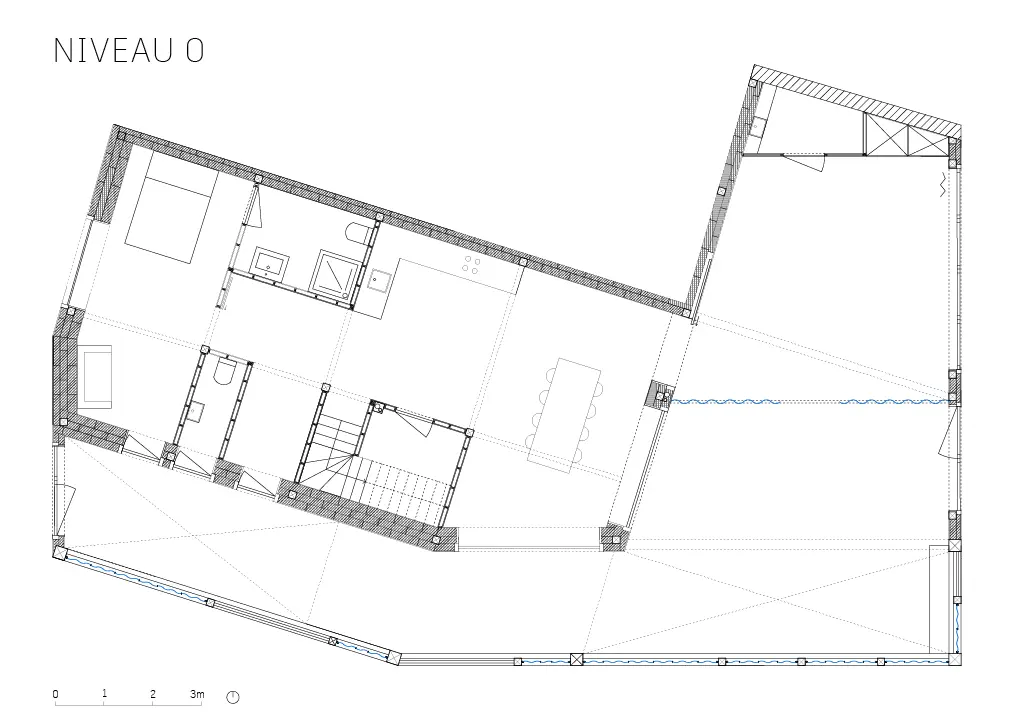Plan gelijkvloers atelierwoning